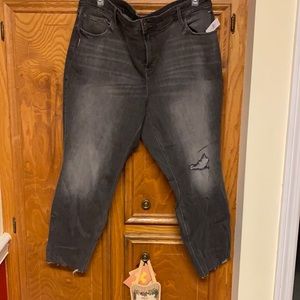 NWT Old Navy Black Rockstar Super Skinny Jeans High Rise Distressed
